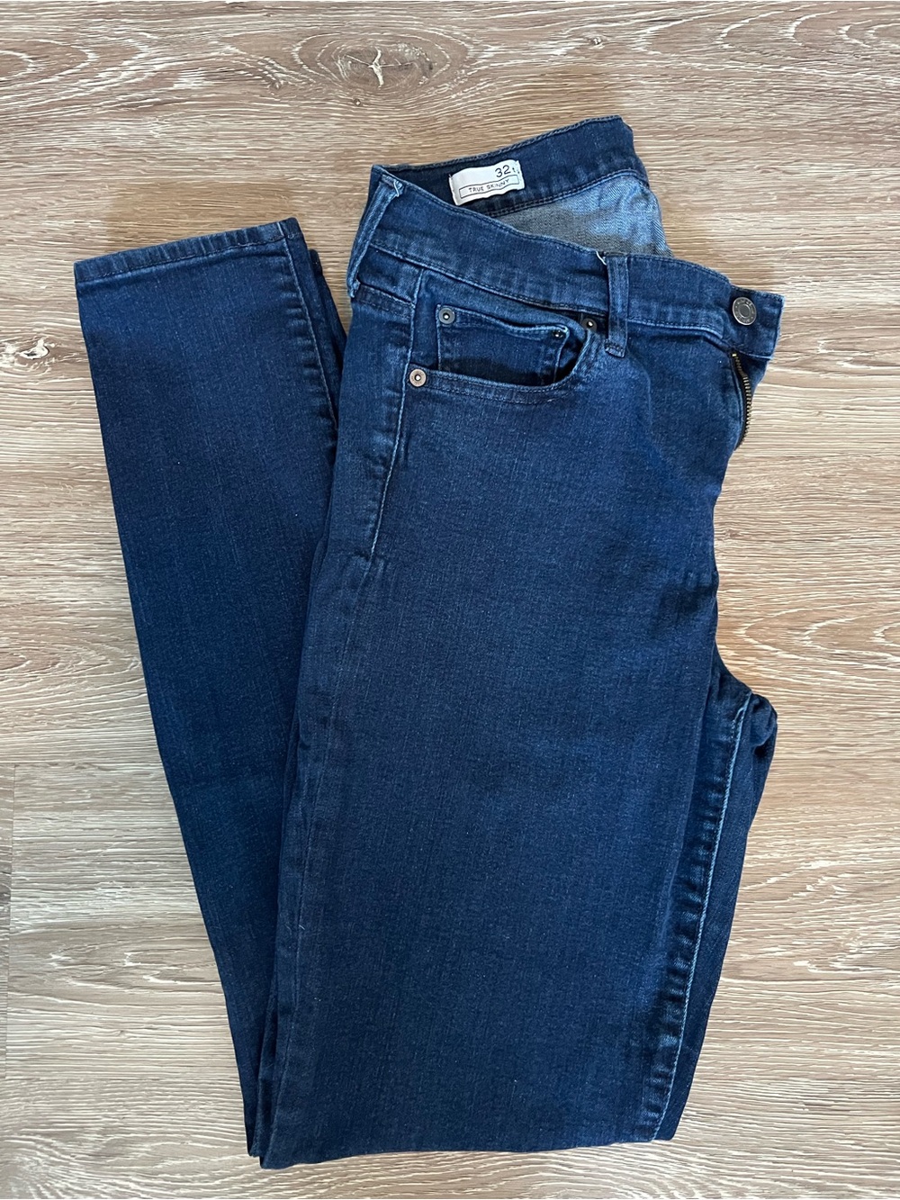 GAP 1969 True Skinny Dark Wash Stretch Denim Jeans 32 Tall